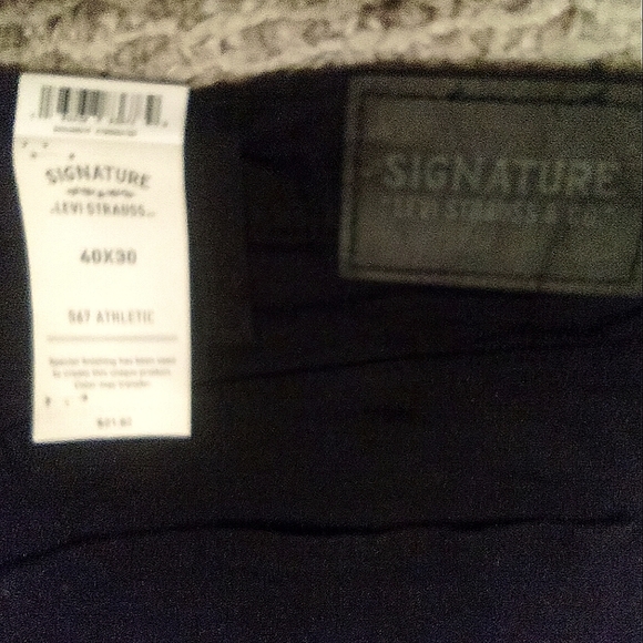 LEVI STRAUSS SIGNATURE MEN'S PREMIUM FLEX S67 ATHLETIC JEANS - 40x30 BLACK - Picture 5 of 5